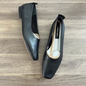 Franco Sarto Vana Ballet Flat in Black Leather Size 8